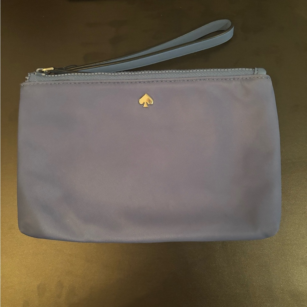 Kate Spade Jae Medium Double Zip Nylon Light Blue Wristlet